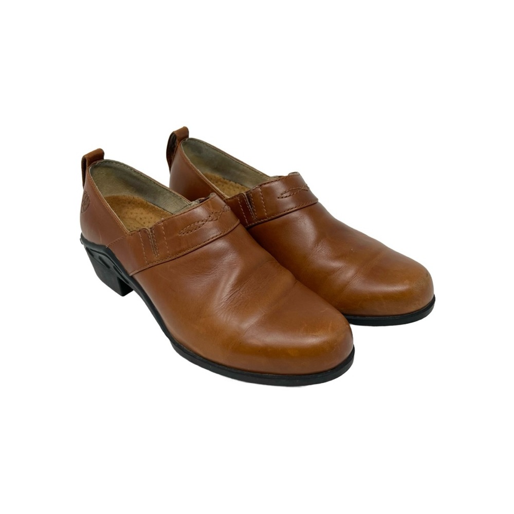Ariat Leather Slip On Clogs Brown Booties Shoes Women Size 6.5 Style 52322